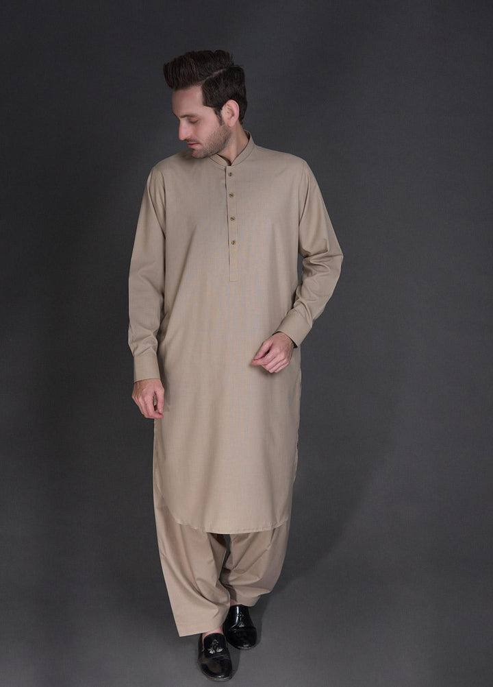 Sanaulla Exclusive Range Wash N Wear Formal Men Kameez Shalwar -  757 Fawn