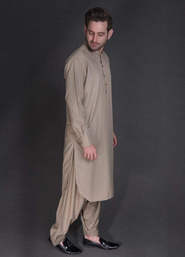 Sanaulla Exclusive Range Wash N Wear Formal Men Kameez Shalwar -  757 Fawn