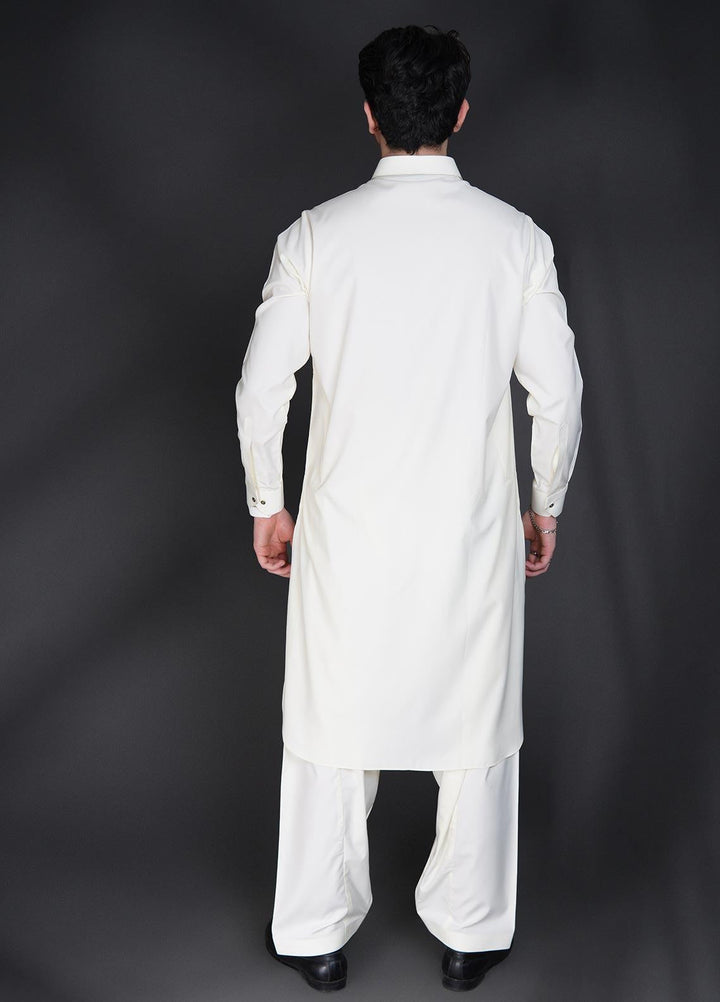 Sanaulla Exclusive Range Wash N Wear Formal Men Kameez Shalwar -  D-685 Off White