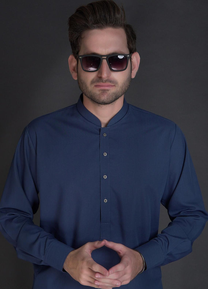 Sanaulla Exclusive Range Wash N Wear Formal Kameez Shalwar for Men -  781 Turkish Blue