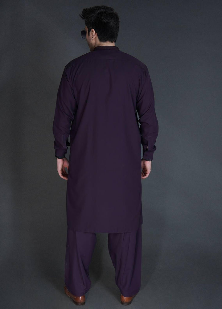 Sanaulla Exclusive Range Wash N Wear Formal Kameez Shalwar for Men -  C-9284 Purple