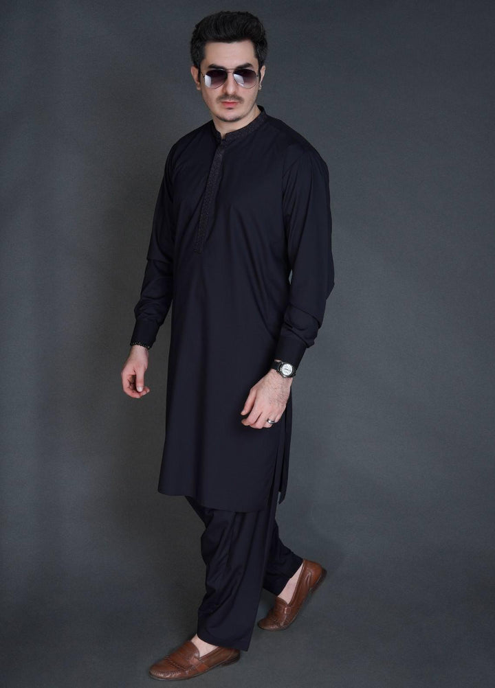 Sanaulla Exclusive Range Wash N Wear Formal Men Kameez Shalwar -  C-9294 Black