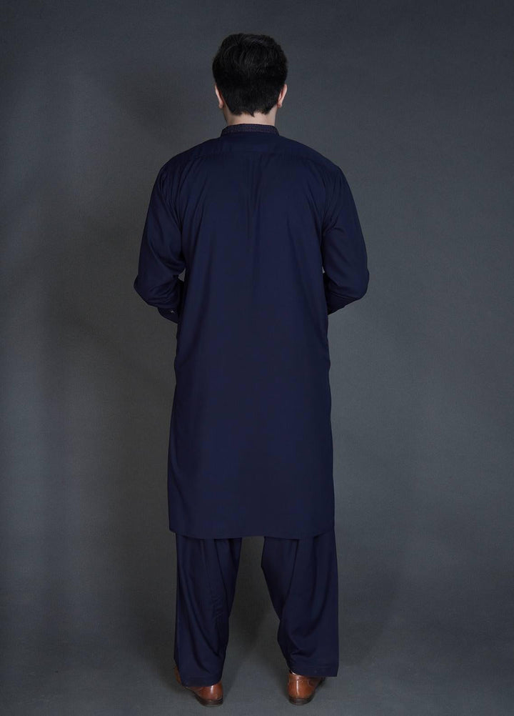 Sanaulla Exclusive Range Wash N Wear Formal Kameez Shalwar for Men -  C-9294 Blue