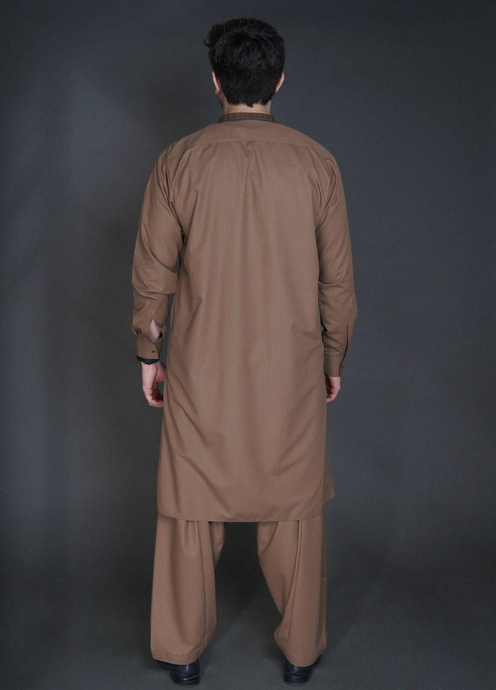 Sanaulla Exclusive Range Wash N Wear Formal Men Kameez Shalwar -  FD-4053 Brown