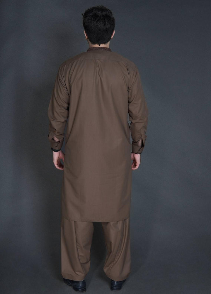 Sanaulla Exclusive Range Wash N Wear Formal Men Kameez Shalwar -  FD-4056 Brown