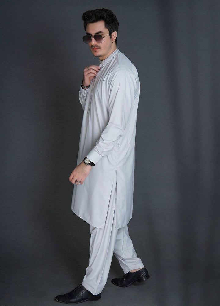 Sanaulla Exclusive Range Wash N Wear Formal Men Kameez Shalwar -  C-9312 L Grey
