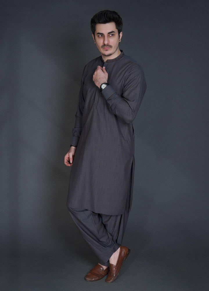 Sanaulla Exclusive Range Wash N Wear Formal Kameez Shalwar for Men -  C-9339 Navy Blue