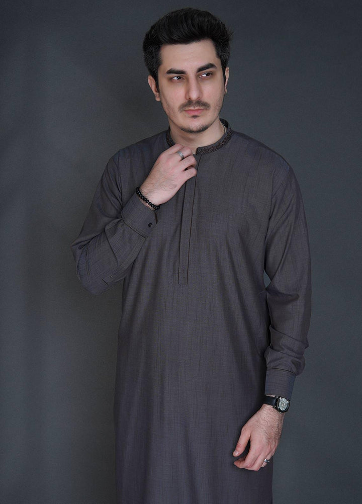 Sanaulla Exclusive Range Wash N Wear Formal Kameez Shalwar for Men -  C-9339 Navy Blue