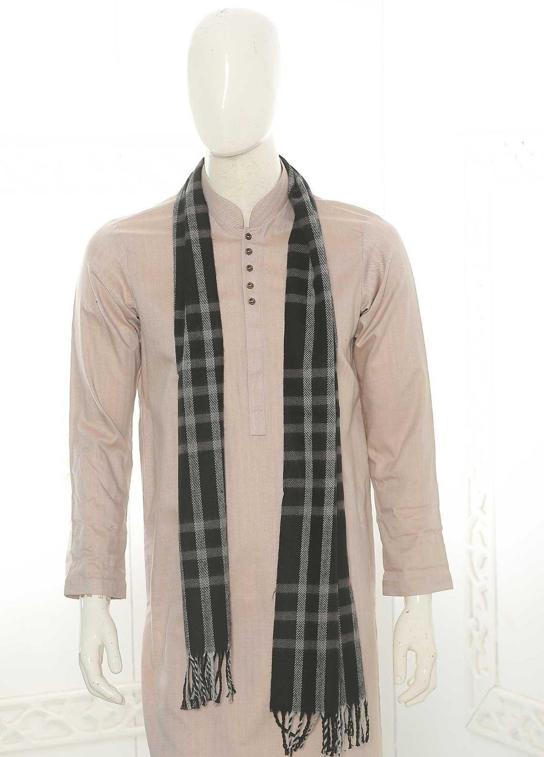 Sanaulla Exclusive Range    Muffler SU21MM Black-D-01 - Mens Mufflers