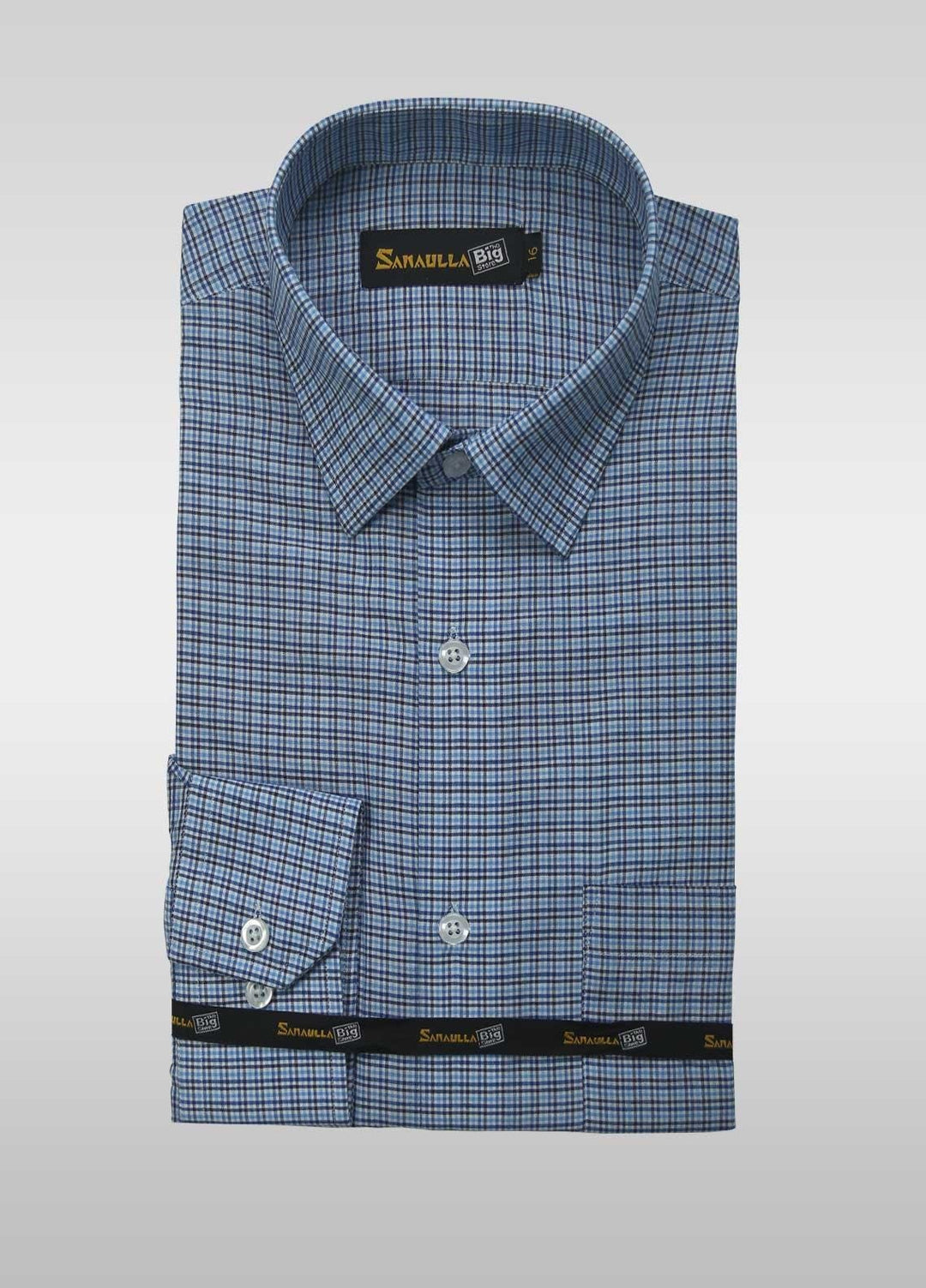 Sanaulla Exclusive Range Cotton Casual Shirts for Men - 009-Blue