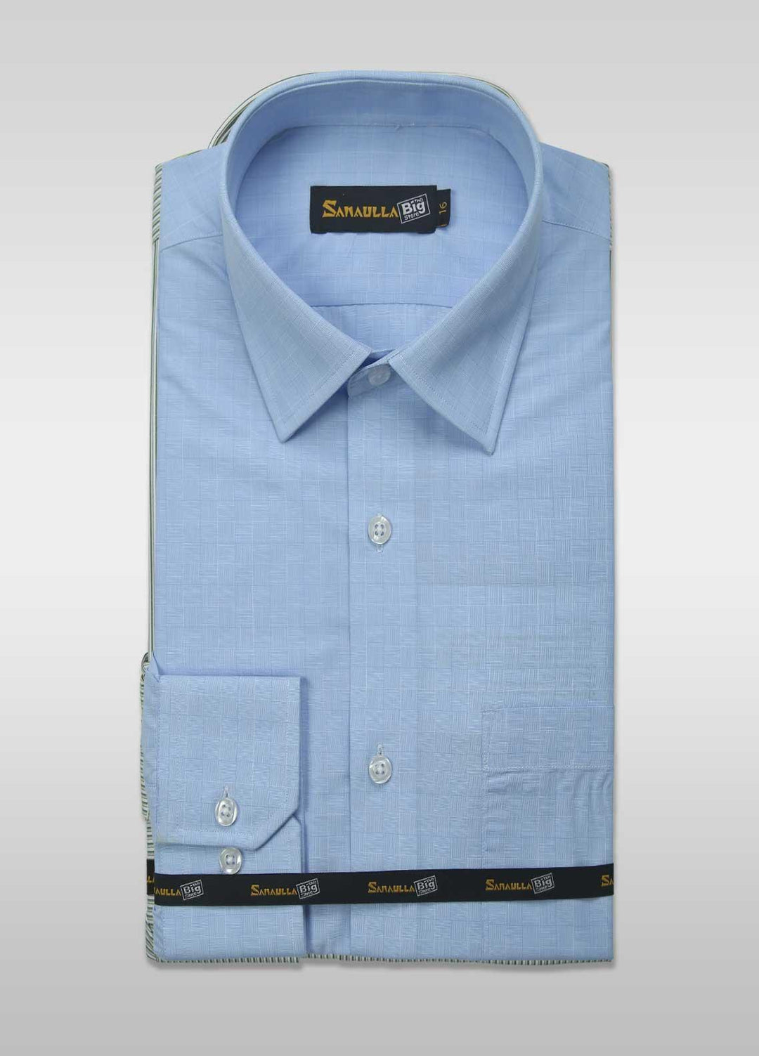 Sanaulla Exclusive Range Cotton Casual Shirts for Men - 018-Sky-Blue