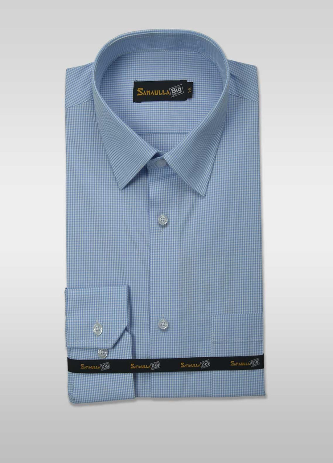 Sanaulla Exclusive Range Cotton Casual Shirts for Men - 022-Sky-Blue