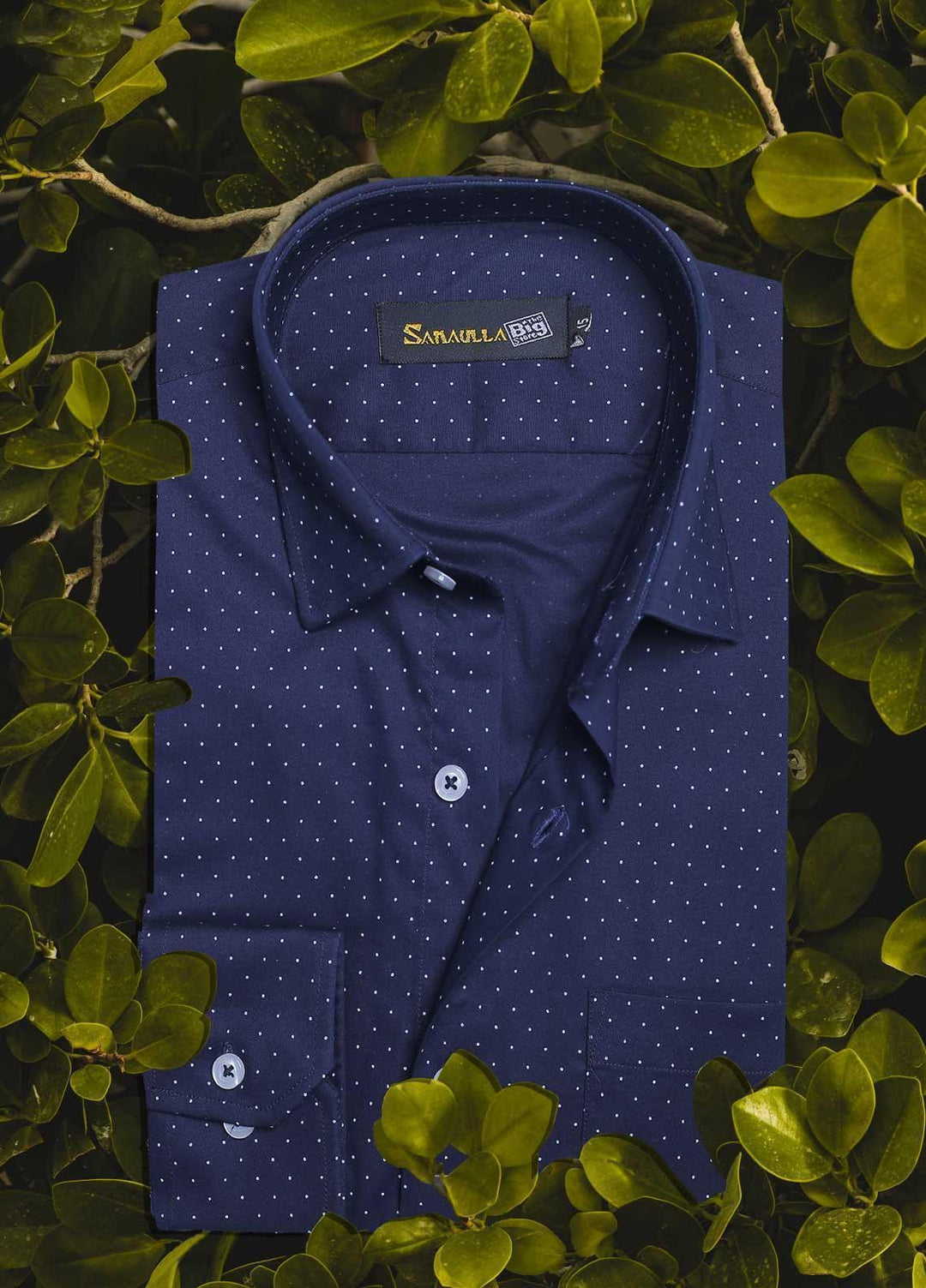 Sanaulla Exclusive Range Cotton Casual Shirts for Men - 039 N-Blue