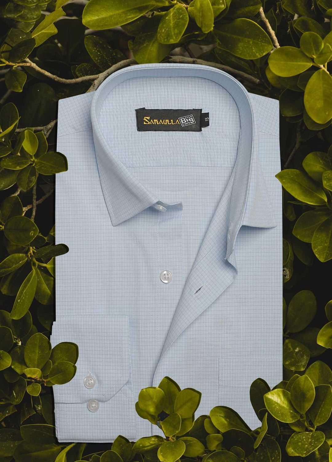 Sanaulla Exclusive Range Cotton Casual Men Shirts - 043 L-Blue