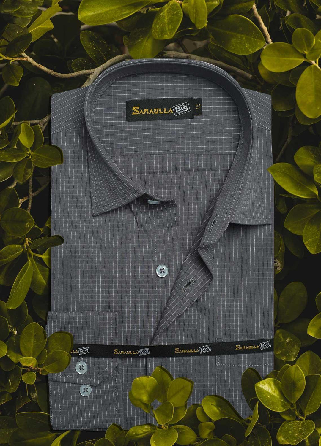 Sanaulla Exclusive Range Cotton Casual Shirts for Men - 044 Grey