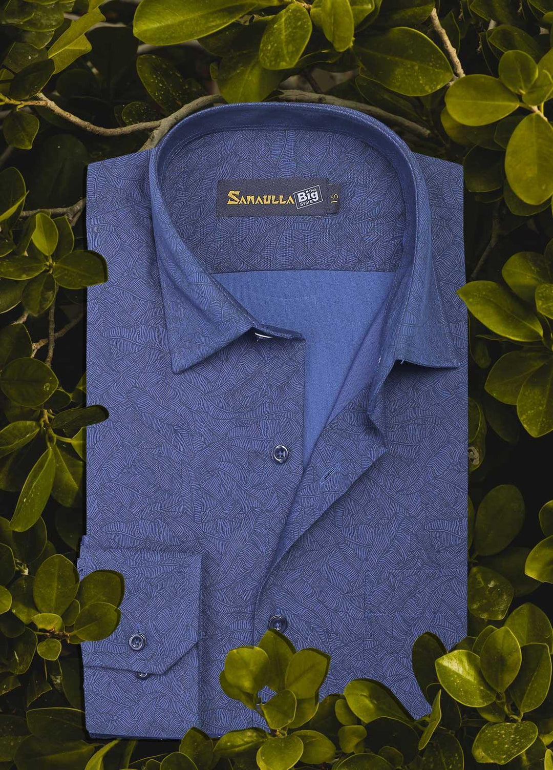 Sanaulla Exclusive Range Cotton Casual Shirts for Men - 050 N-Blue
