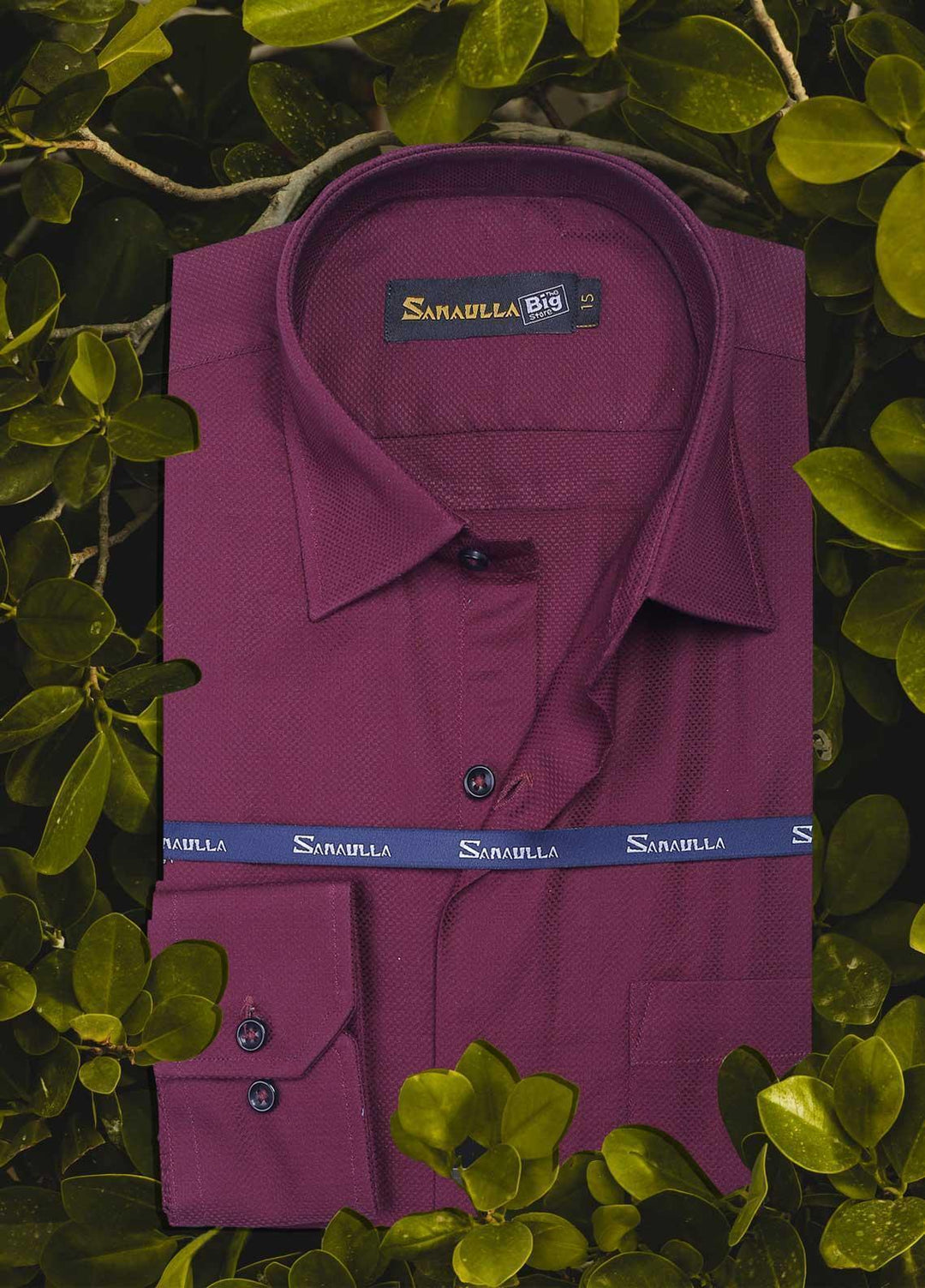 Sanaulla Exclusive Range Cotton Casual Men Shirts - 051 Maroon