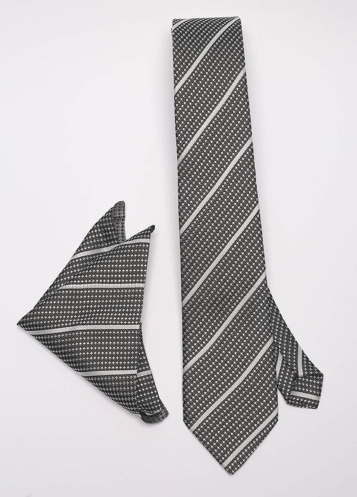 Sanaulla Exclusive Range Narrow Silk Neck Tie  SU21MT Black-D-4 -