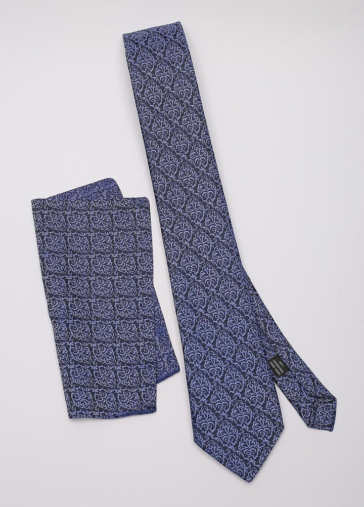Sanaulla Exclusive Range Narrow Silk Neck Tie  SU21MT Blue-D-4 -