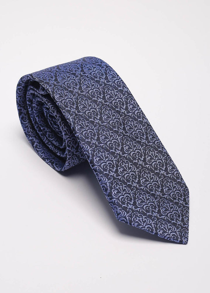 Sanaulla Exclusive Range Narrow Silk Neck Tie  SU21MT Blue-D-4 -