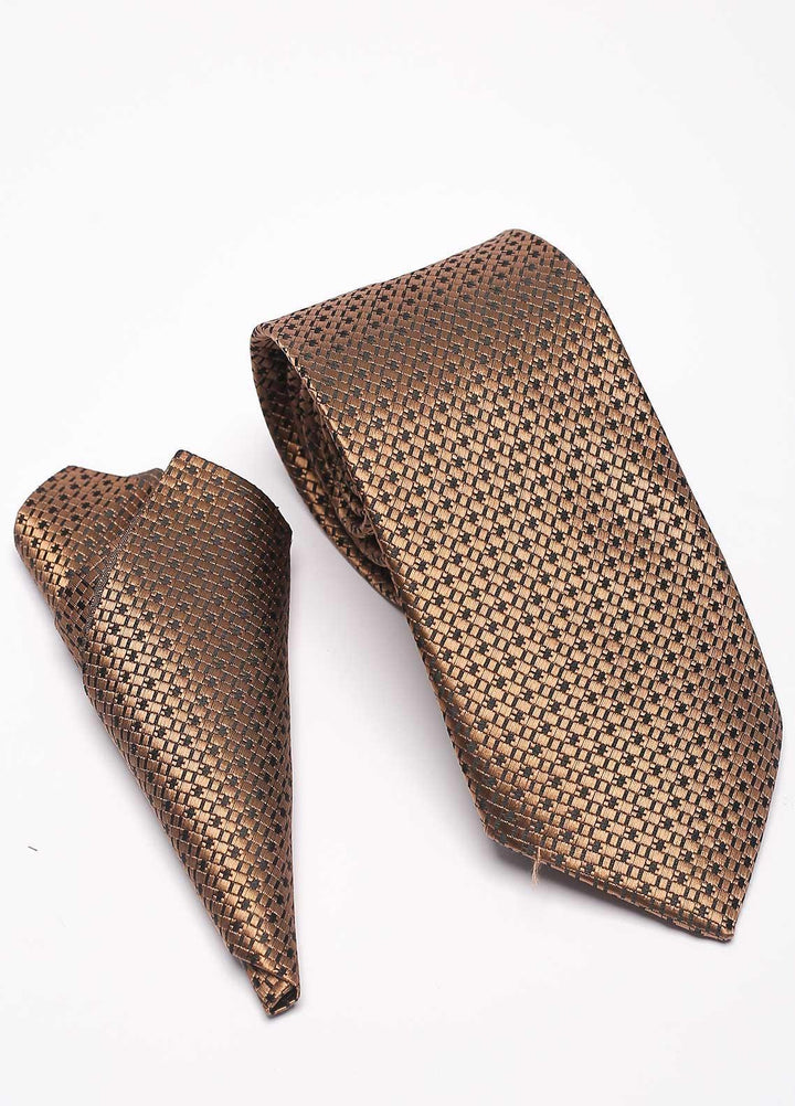 Sanaulla Exclusive Range Narrow Silk Neck Tie  SU21MT Brown-D-2 -