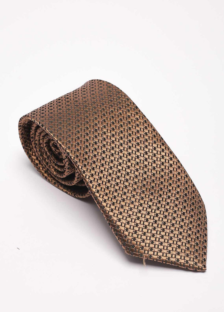 Sanaulla Exclusive Range Narrow Silk Neck Tie  SU21MT Brown-D-2 -