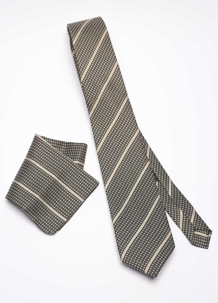Sanaulla Exclusive Range Narrow Silk Neck Tie  SU21MT Grey-D-11 -