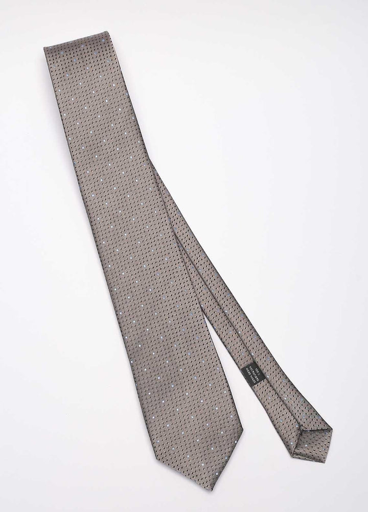 Sanaulla Exclusive Range Narrow Silk Neck Tie  SU21MT Grey-D-8 -