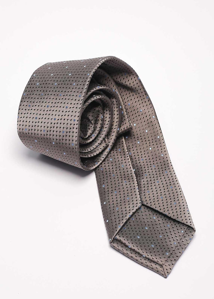 Sanaulla Exclusive Range Narrow Silk Neck Tie  SU21MT Grey-D-8 -