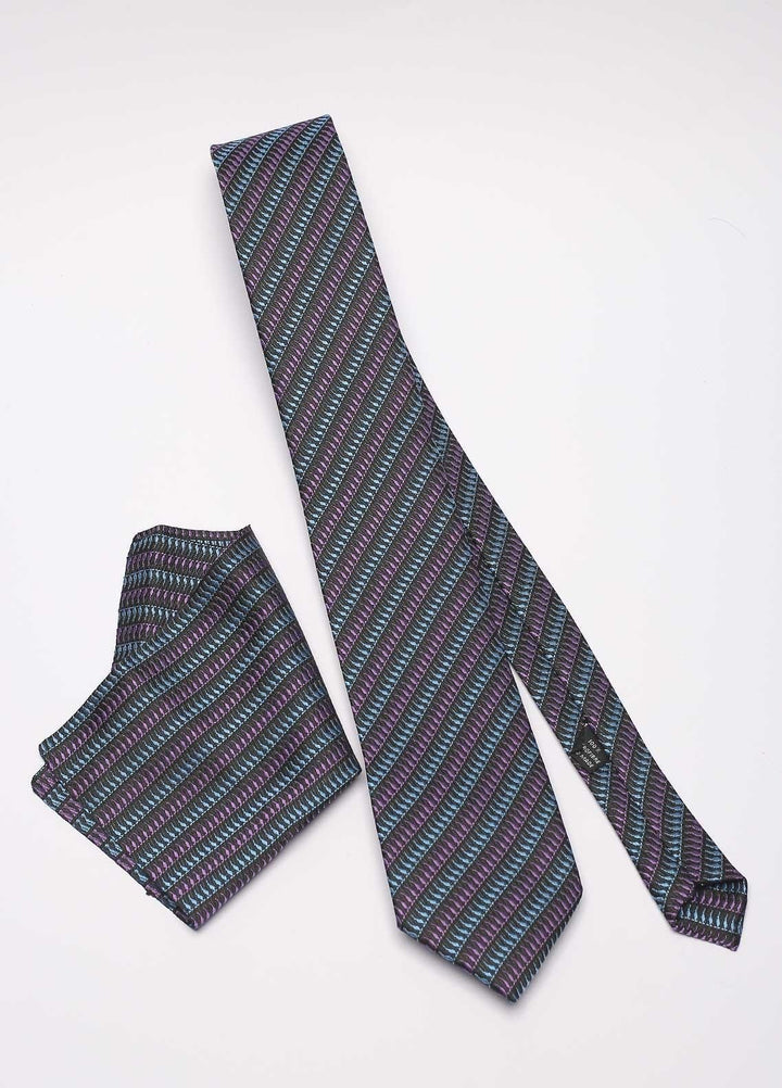 Sanaulla Exclusive Range Narrow Silk Neck Tie  SU21MT Navy Blue-D-3 -