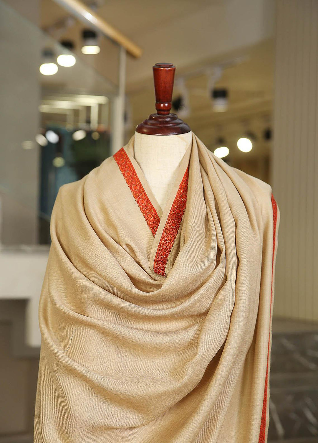 Sanaulla Exclusive Range  Pashmina  Mama D-36 L Brown - Women Shawls