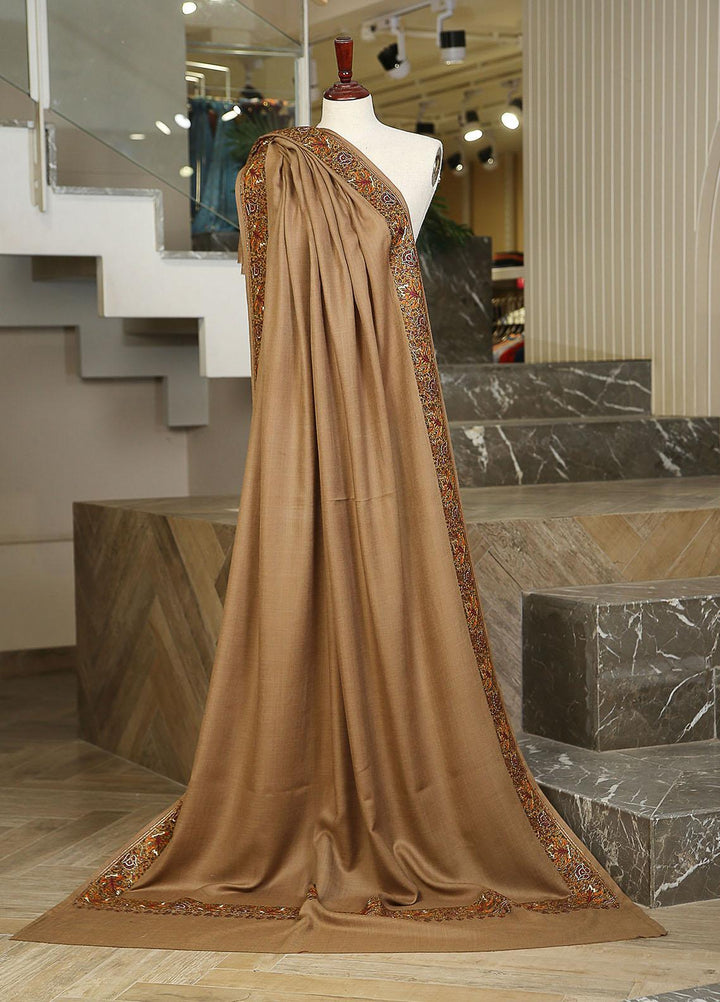 Sanaulla Exclusive Range  Pashmina  Mama D-15 D Brown - Women Shawls