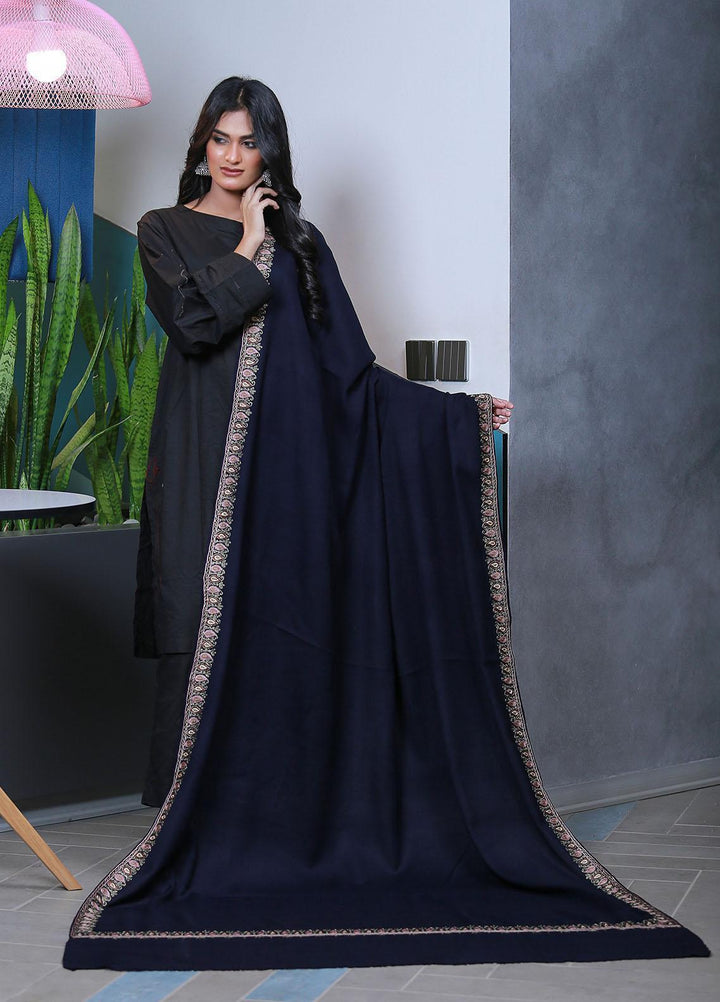 Sanaulla Exclusive Range  Pashmina  KPS 781 D-22 D Blue - Women Shawls