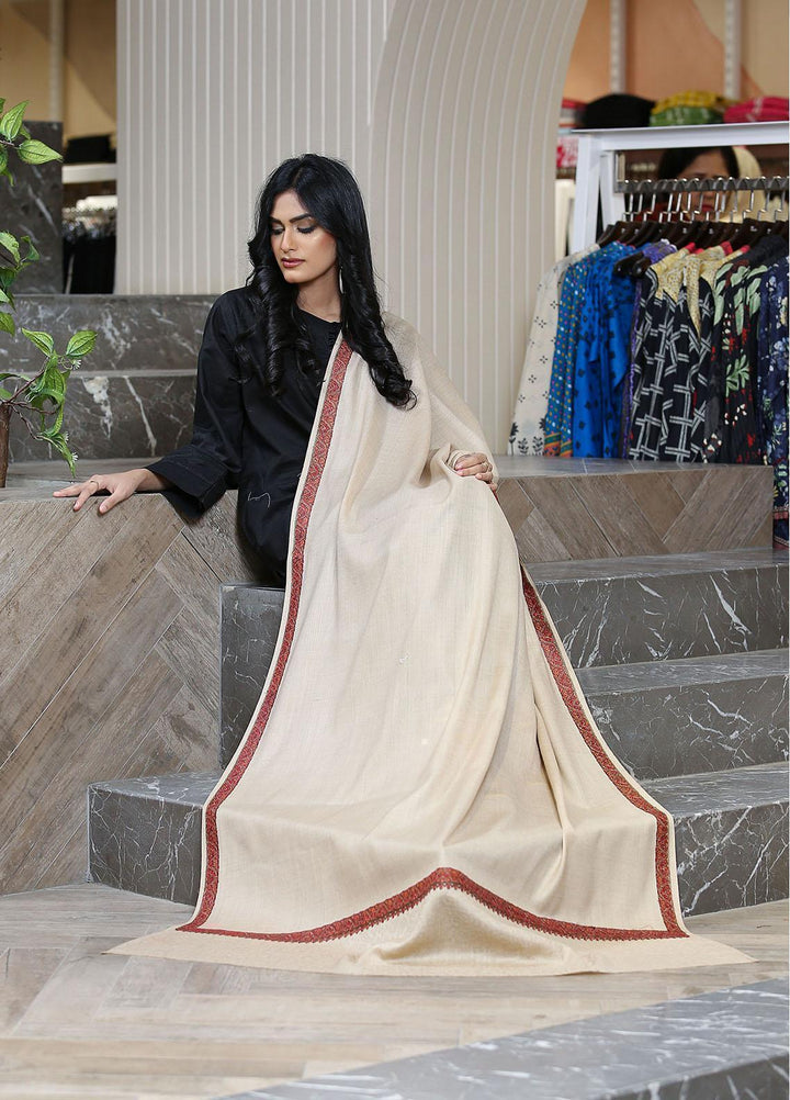 Sanaulla Exclusive Range  Pashmina  Mama D-11 Fawn 02 - Women Shawls