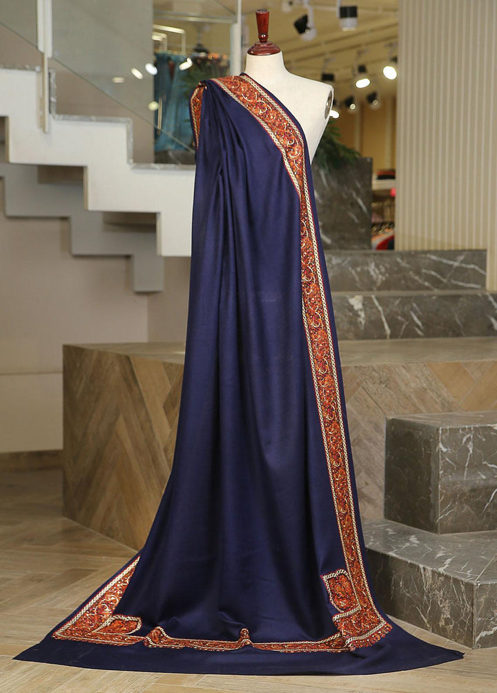 Sanaulla Exclusive Range  Pashmina  Mama D-16 N Blue - Women Shawls