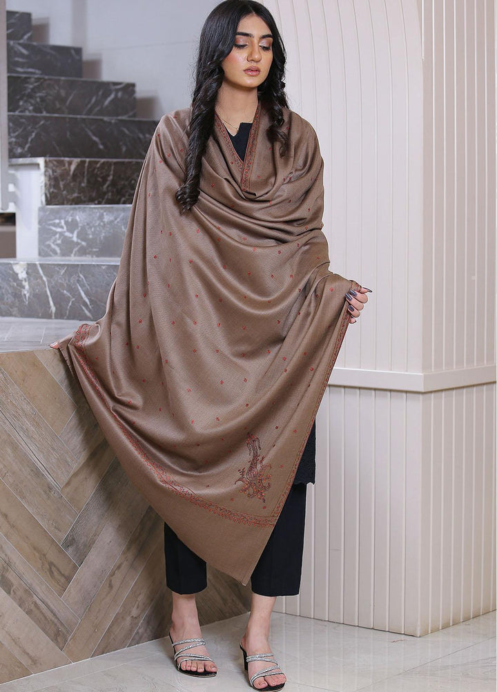 Sanaulla Exclusive Range  Pashmina  KPS 781 D-34 D Brown 2 - Women Shawls