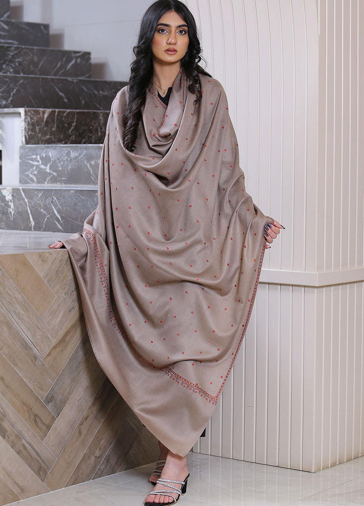 Sanaulla Exclusive Range  Pashmina  KPS 781 D-34 Brown 2 - Women Shawls