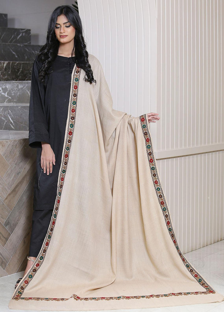 Sanaulla Exclusive Range  Pashmina  KPS 781 D-39 Fawn 1 - Women Shawls