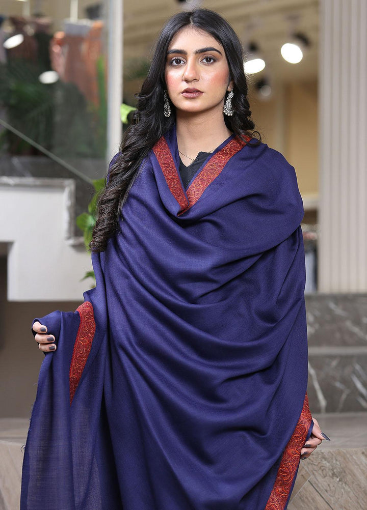 Sanaulla Exclusive Range  Pashmina  Mama D-35 N Blue 02 - Women Shawls