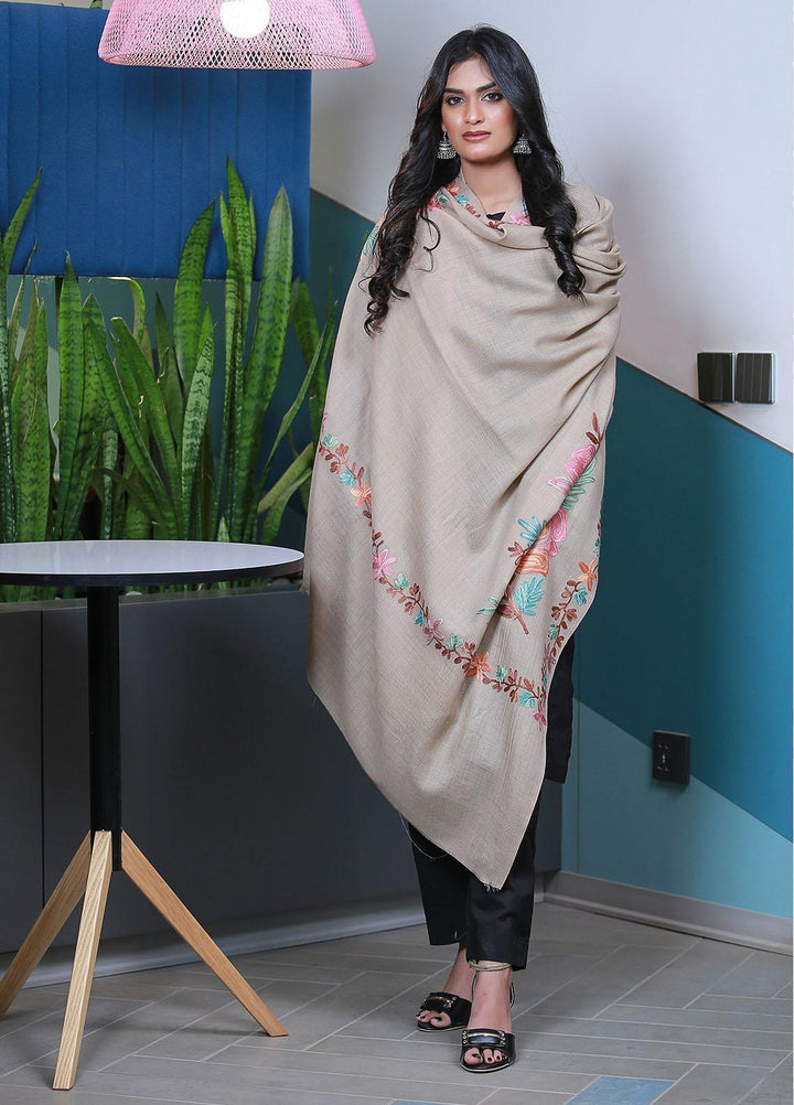 Sanaulla Exclusive Range  Pashmina  Mama D-41 L Brown 08 - Women Shawls