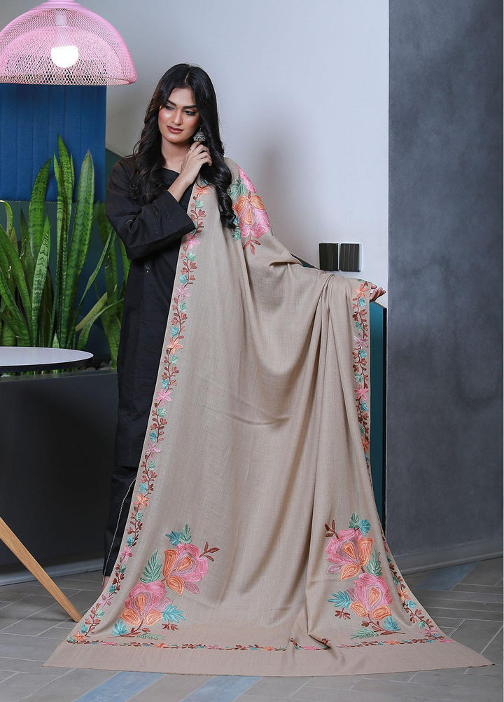 Sanaulla Exclusive Range  Pashmina  Mama D-41 L Brown 08 - Women Shawls