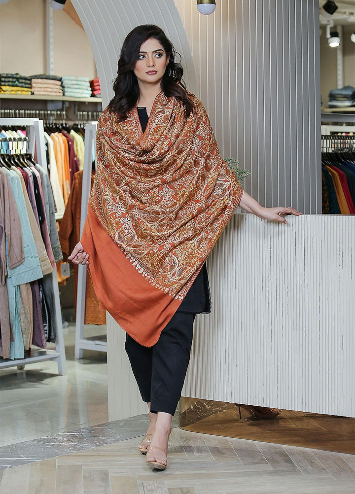Sanaulla Exclusive Range  Pashmina  KPS 781 D-31 Rust - Women Shawls