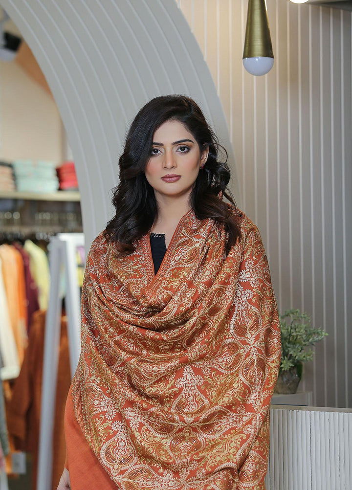 Sanaulla Exclusive Range  Pashmina  KPS 781 D-31 Rust - Women Shawls