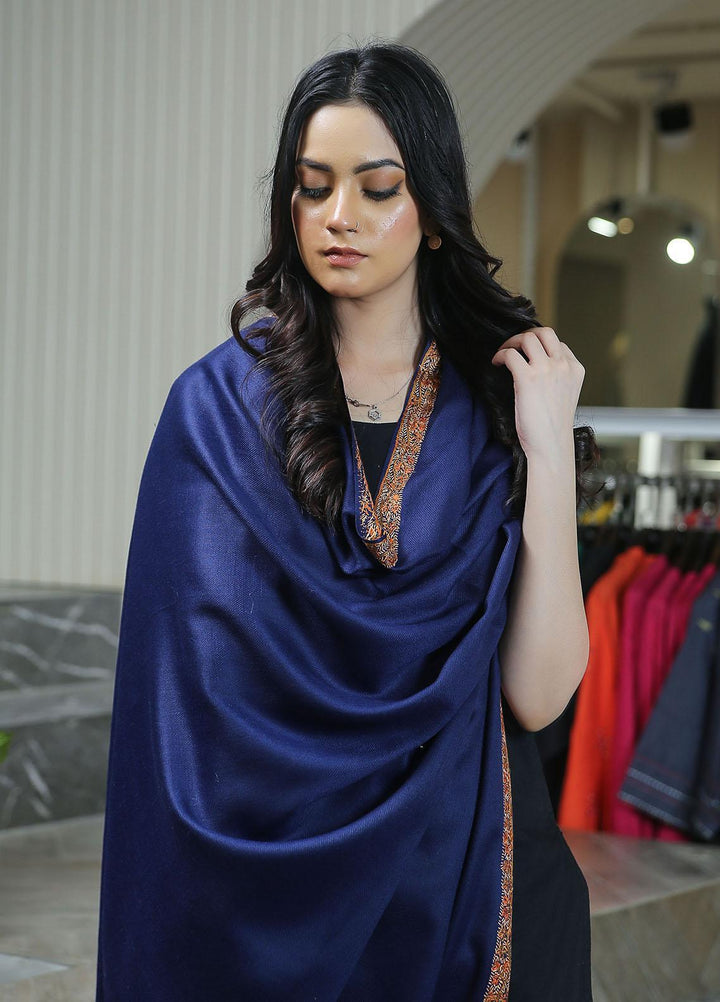 Sanaulla Exclusive Range  Pashmina  Mama D-45 N Blue - Women Shawls