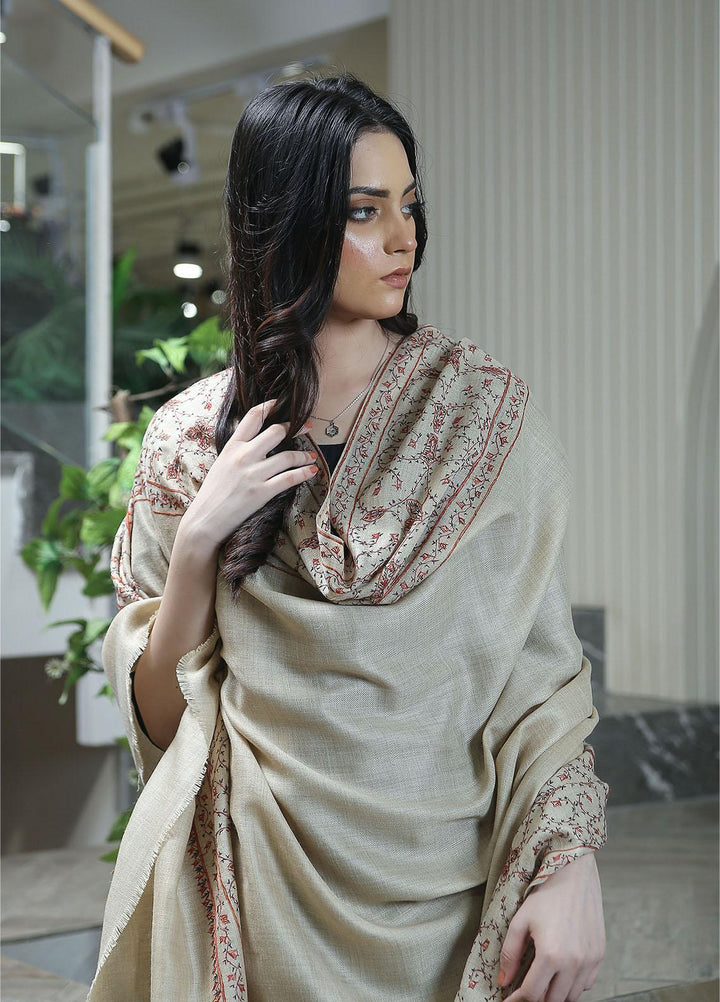 Sanaulla Exclusive Range  Pashmina  KPS 781 D-09 Fawn - Women Shawls