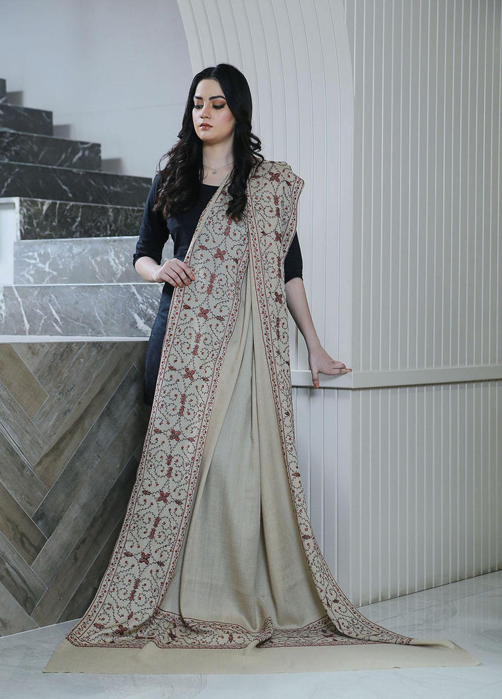 Sanaulla Exclusive Range  Pashmina  KPS 781 D-09 Fawn 1 - Women Shawls