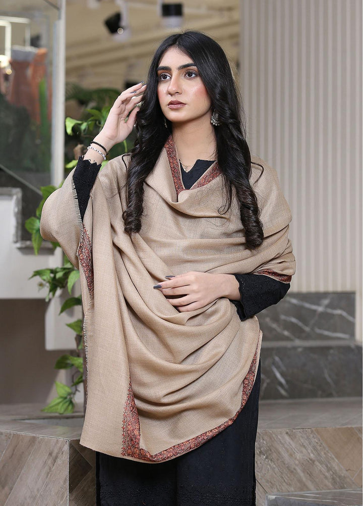 Sanaulla Exclusive Range  Pashmina  Mama D-44 L Brown 06 - Women Shawls