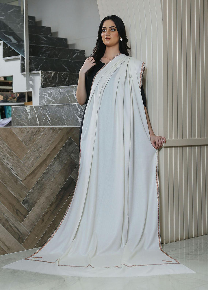 Sanaulla Exclusive Range  Pashmina  KPS 781 D-15 Off white 2 - Women Shawls