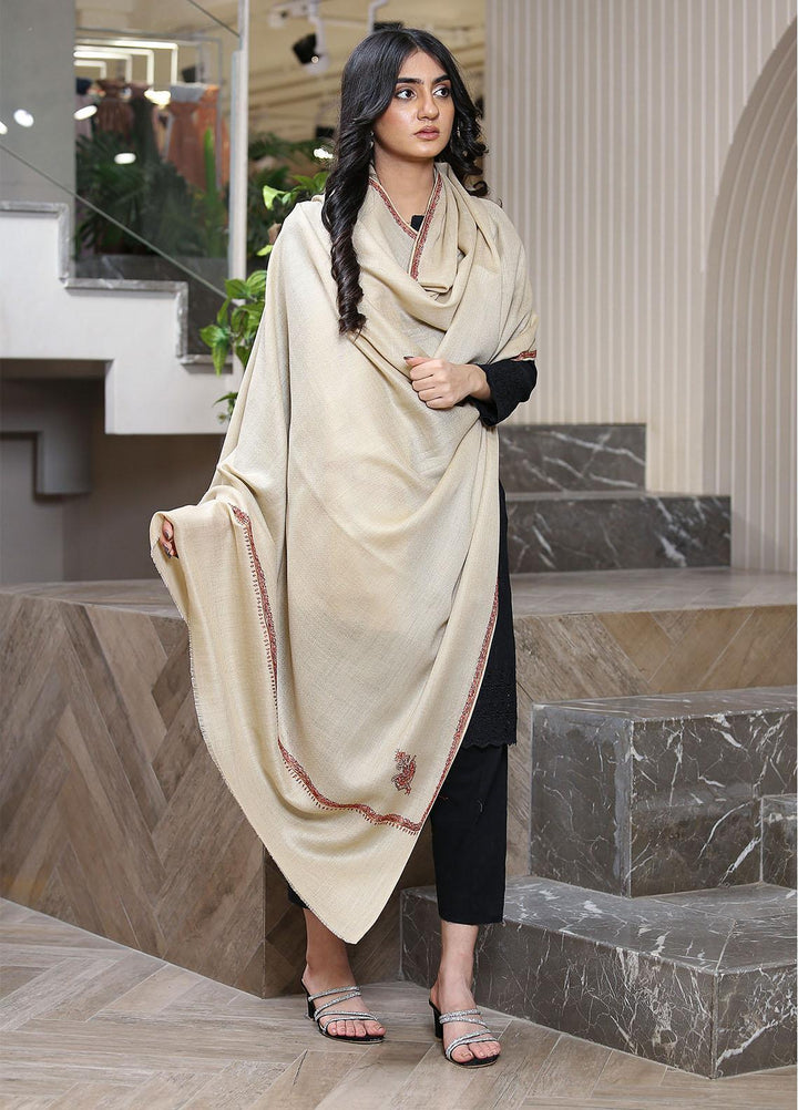 Sanaulla Exclusive Range  Pashmina  Mama D-48 Fawn 02 - Women Shawls