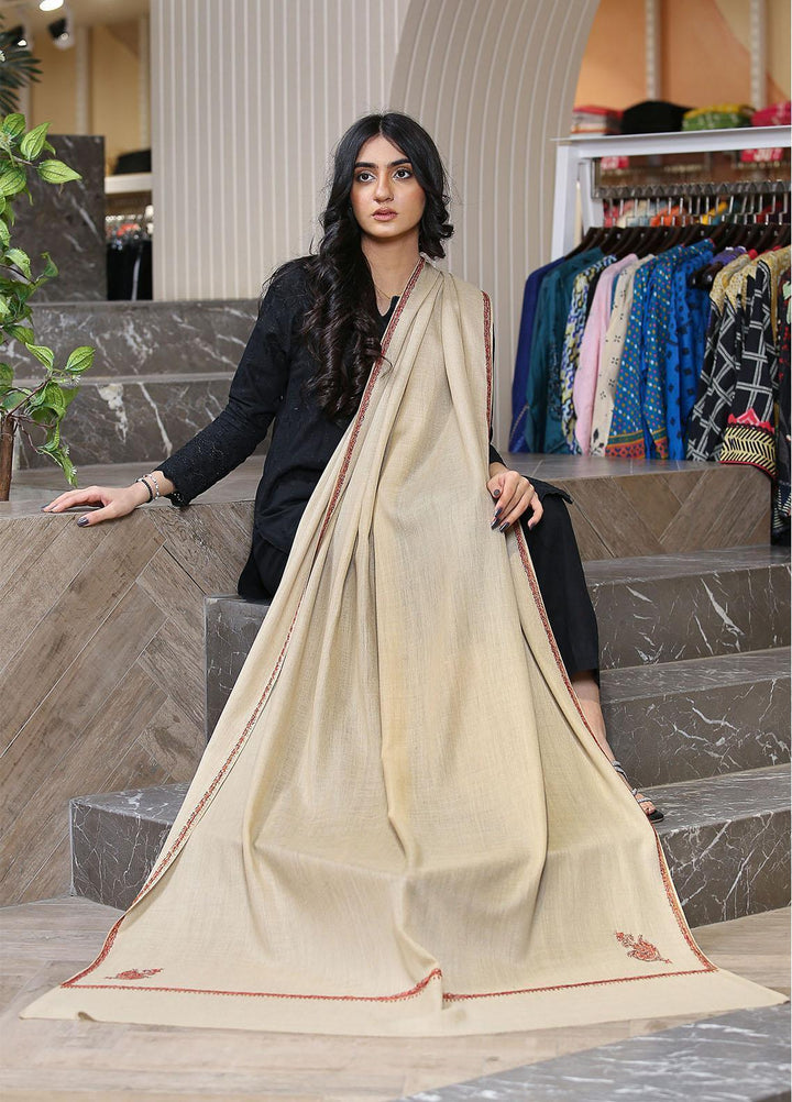 Sanaulla Exclusive Range  Pashmina  Mama D-48 Fawn 02 - Women Shawls